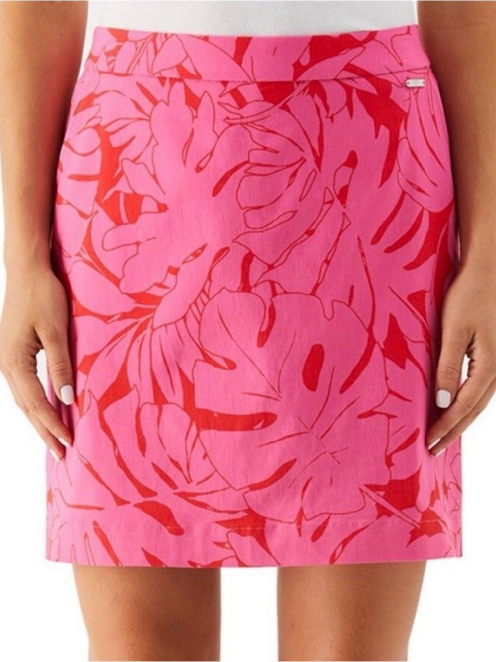 Rafaella Pink and Red Floral Mini Skirt